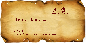 Ligeti Nesztor névjegykártya